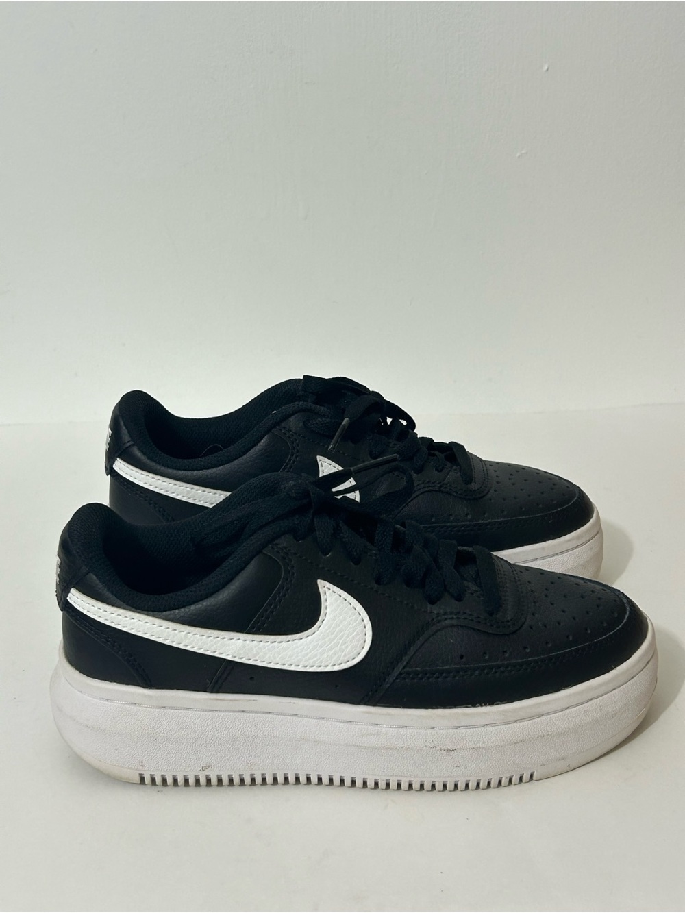 Nike Court Vision Alta LTR Black/ White Platform Women's Size 7